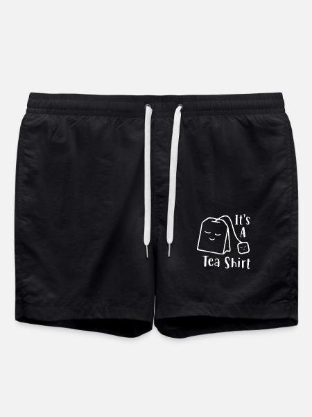 ITS A TEA SHIRT - Het T-shirt - Zwemshorts - zwart
