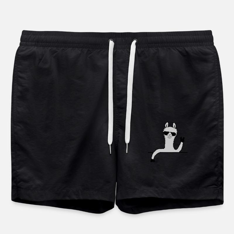 Comic Sunglasses Lama - Swim Trunks - black