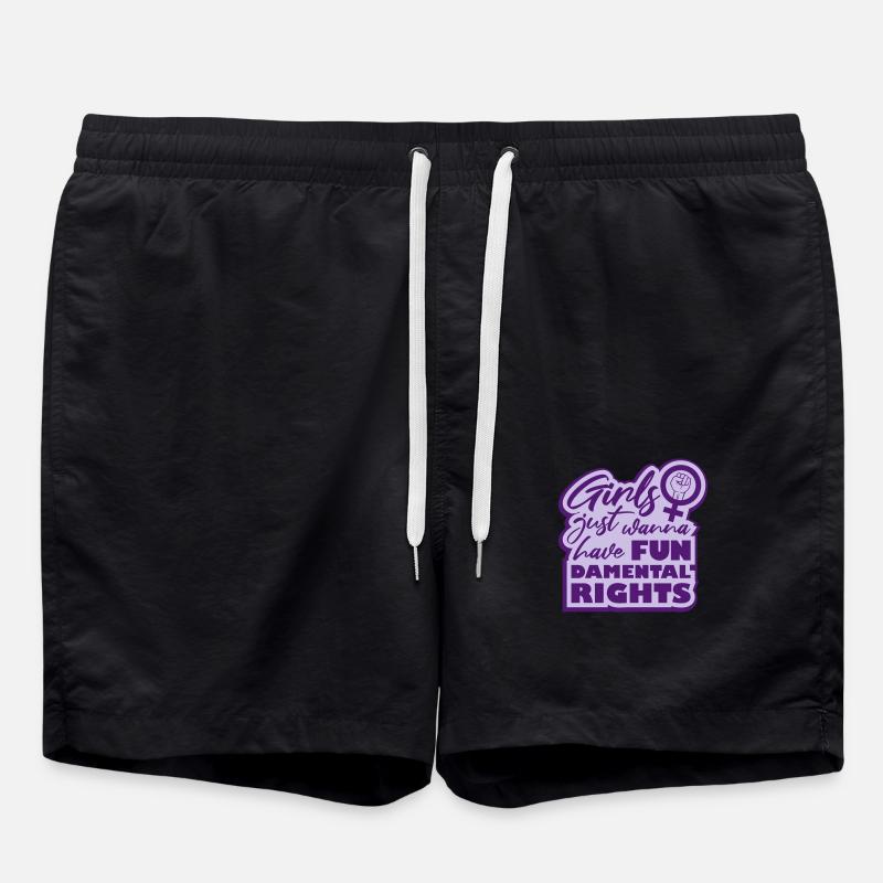 wanna have fundamental rights - Badeshorts - Schwarz