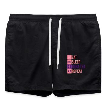 Eat Sleep Boba Tea - Badeshorts - Schwarz - Vorne - AI Model Male 185 light (185cm)