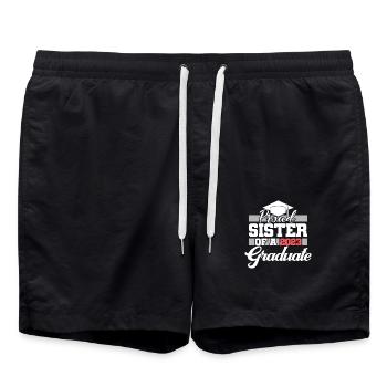Stolze Schwester eines Abschlussgeschenks 2023 - Badeshorts - Schwarz - Vorne - AI Model Male 185 light (185cm)