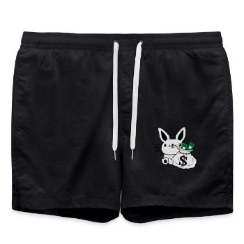 Rich Money Bag Billets de banque de lapin de Pâques - Short de bain - noir - Devant - AI Model Male 185 light (185cm)