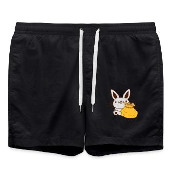 Lapin de Pâques grand sac d’oeufs - Short de bain - noir - Devant - AI Model Male 185 light (185cm)