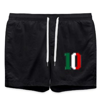 10 Italy Flag - Swim Trunks - black - Front - AI Model Male 185 light (185cm)