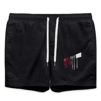 fearless Text Quote Design - Swim Trunks - black - Front - AI Model Male 185 light (185cm)