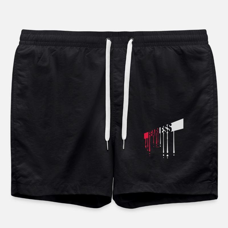 fearless Text Quote Design - Swim Trunks - black