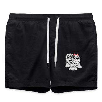 Child Parents Ghosts Couple - Swim Trunks - black - Front - AI Model Male 185 light (185cm)