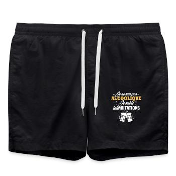 Je ne suis pas alcoolique je subis les invitations - Short de bain - noir - Devant - AI Model Male 185 light (185cm)