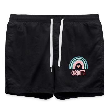 Carlotta Name Regenbogen Baby - Badeshorts - Schwarz - Vorne - AI Model Male 185 light (185cm)