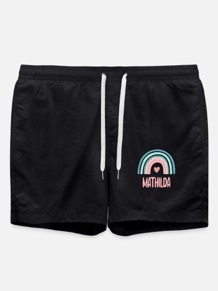 Mathilda Name Rainbow Baby - Swim Trunks - black