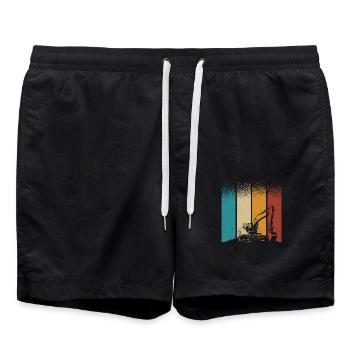 Excavatrice - Short de bain - noir - Devant - AI Model Male 185 light (185cm)