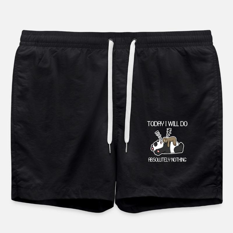 Do nothing - lazy - Swim Trunks - black