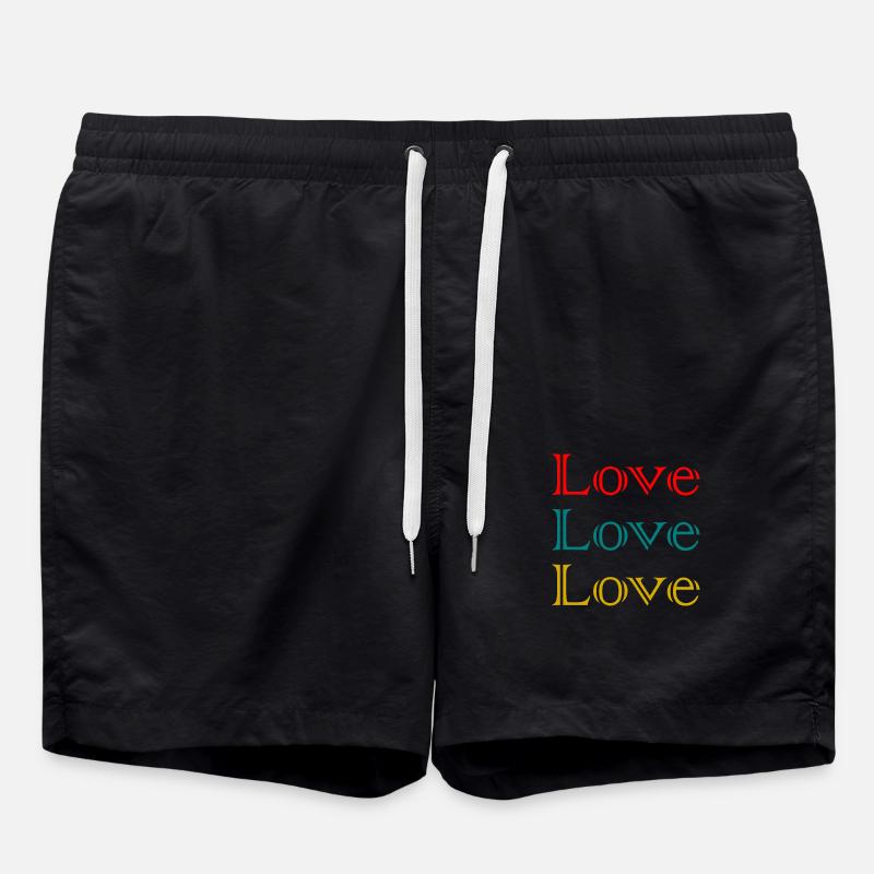 LOVE,JUST MARRIED,VIVE LES MARIES,EVJF,COUPLE - Short de bain - noir