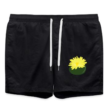 Lithops flower1 - Swim Trunks - black - Front - AI Model Male 185 light (185cm)
