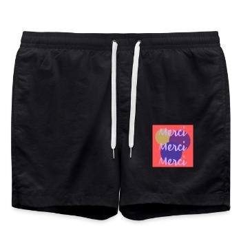 MERCI. MERCI MAÎTRESSE. CADEAU MAÎTRESSE. VACANCES - Short de bain - noir - Devant - AI Model Male 185 light (185cm)
