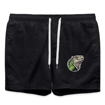 Leguan - Verzauberte Wildnis - Badeshorts - Schwarz - Vorne - AI Model Male 185 light (185cm)
