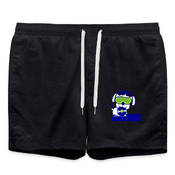 Cool DJ Dog Pet Vinyl Record Party Music - Swim Trunks - black - Front - AI Model Male 185 light (185cm)