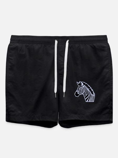 zebra - Swim Trunks - black