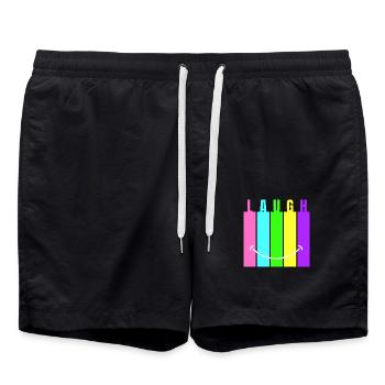 Rire au néon - Short de bain - noir - Devant - AI Model Male 185 light (185cm)