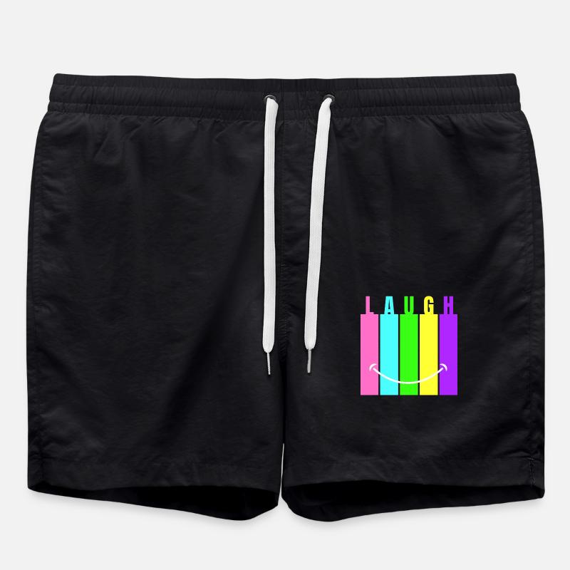 Neon Laugh - Swim Trunks - black