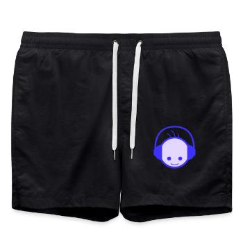 DJ Head Cool Fête Club Musique Disco Fun Face - Short de bain - noir - Devant - AI Model Male 185 light (185cm)