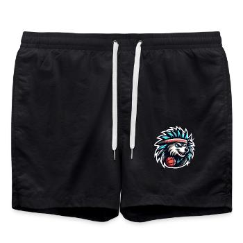 Équipe de basket-ball Porcupine - Short de bain - noir - Devant - AI Model Male 185 light (185cm)