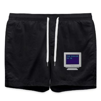 CRT - The answer is 42. - Swim Trunks - black - Front - AI Model Male 185 light (185cm)