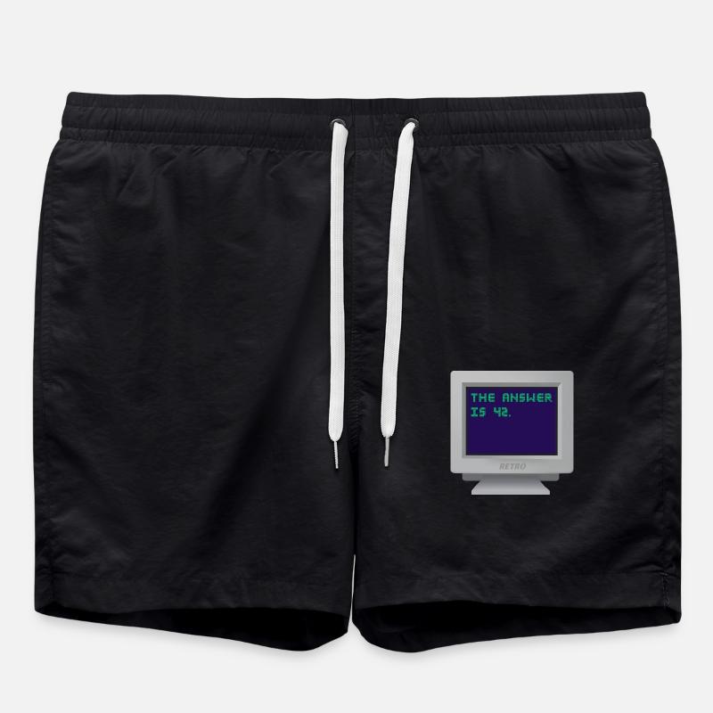 CRT - The answer is 42. - Swim Trunks - black