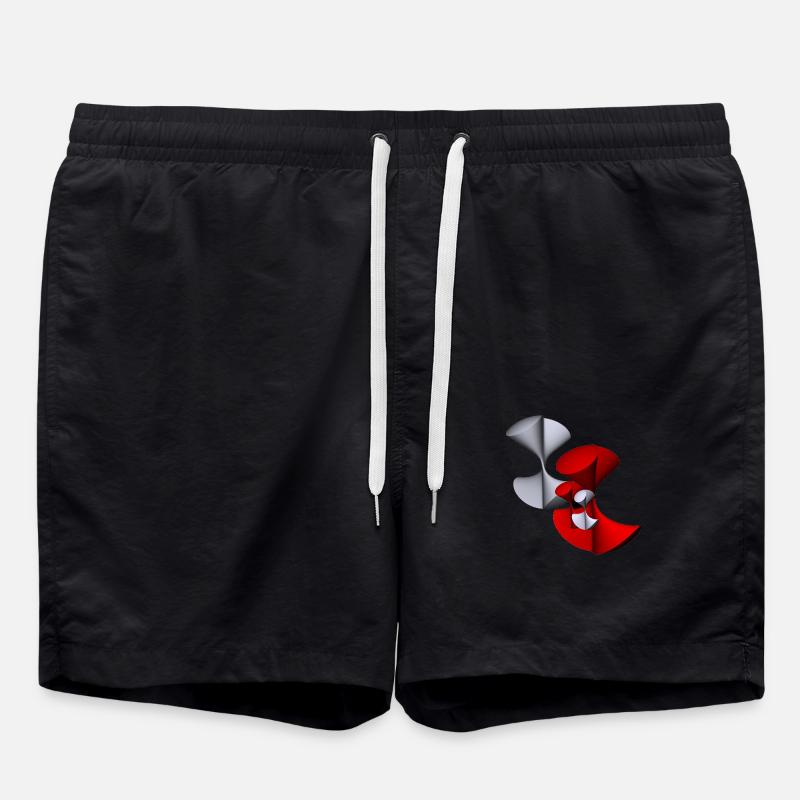 Shirt mit Mathe-Design - Badeshorts - Schwarz