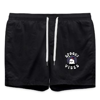 SPOOKY VIBES Logo - Badeshorts - Schwarz - Vorne - AI Model Male 185 light (185cm)