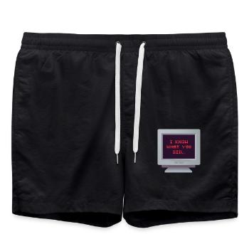 CRT-Design - Der Zeuge - Badeshorts - Schwarz - Vorne - AI Model Male 185 light (185cm)