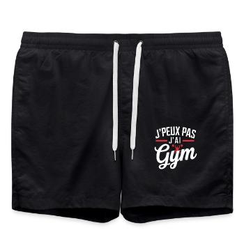 I can't I have gym - Swim Trunks - black - Front - AI Model Male 185 light (185cm)
