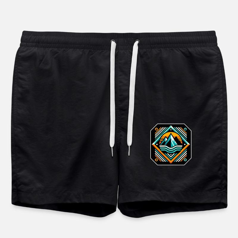 Lebendige Gipfel - Badeshorts - Schwarz