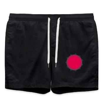 Cadre de bordure en forme d’étoile circulaire - Short de bain - noir - Devant - AI Model Male 185 light (185cm)