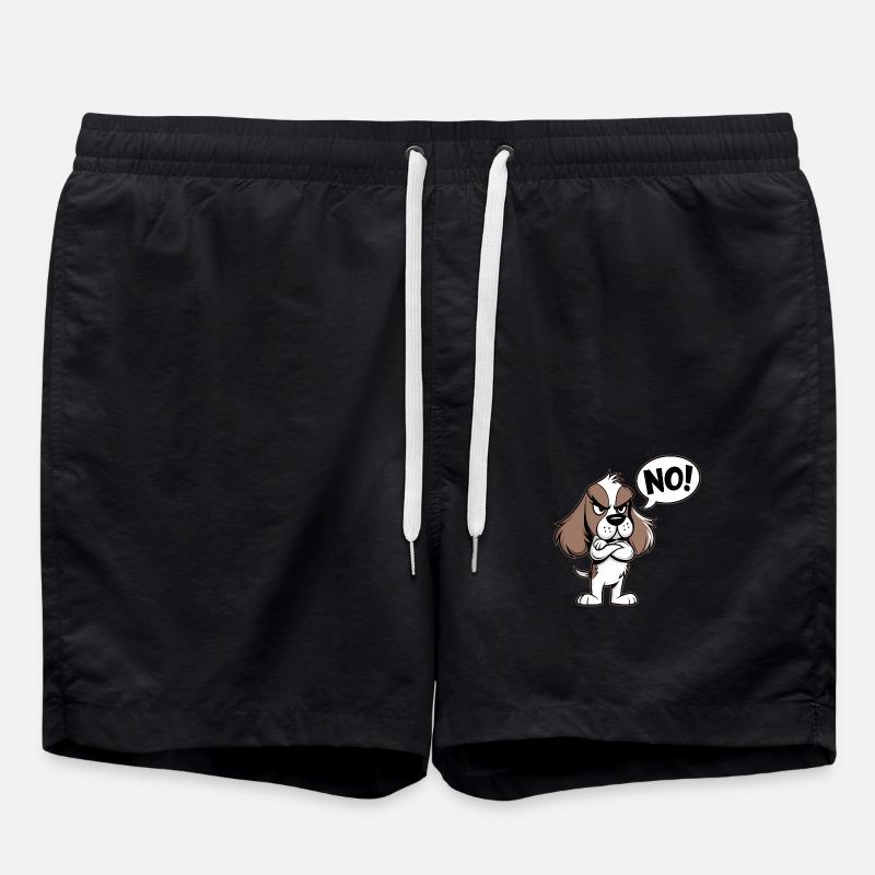 Cocker Spaniel disant "Non ! - Short de bain - noir
