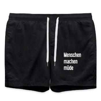Les gens vous fatiguent - Drôle de dicton - Short de bain - noir - Devant - AI Model Male 185 light (185cm)