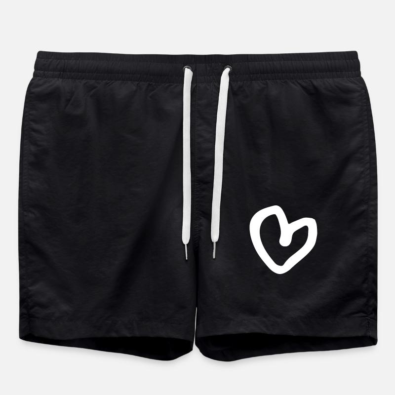 Heart - Swim Trunks - black
