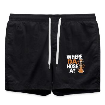 Relaxed hookah design - Swim Trunks - black - Front - AI Model Male 185 light (185cm)