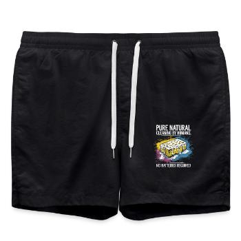 For those who love cleanliness - Swim Trunks - black - Front - AI Model Male 185 light (185cm)