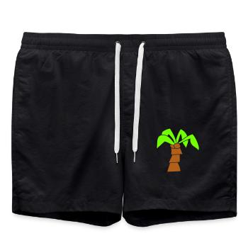 Palme Insel Baum Strand Urlaub Kokosnuss Meer Cool - Short de bain - noir - Devant - AI Model Male 185 light (185cm)