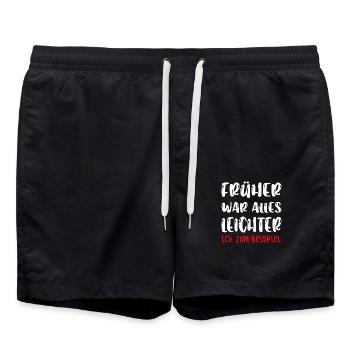 Früher war alles besser ich bin von früher. - Badeshorts - Schwarz - Vorne - AI Model Male 185 light (185cm)
