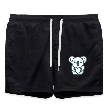 Koalabär - Badeshorts - Schwarz - Vorne - AI Model Male 185 light (185cm)