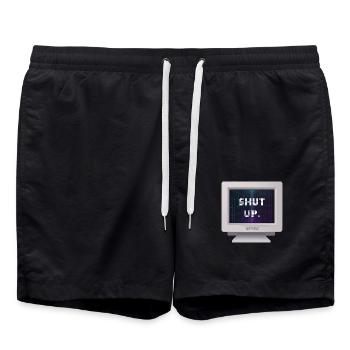 CRT-Design - Shut Up - Badeshorts - Schwarz - Vorne - AI Model Male 185 light (185cm)