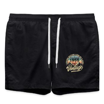 Original Décembre 1955 - Cadeau d’anniversaire 70 - Short de bain - noir - Devant - AI Model Male 185 light (185cm)