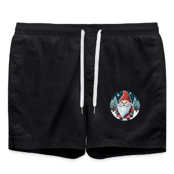 Christmas gnome - Swim Trunks - black - Front - AI Model Male 185 light (185cm)