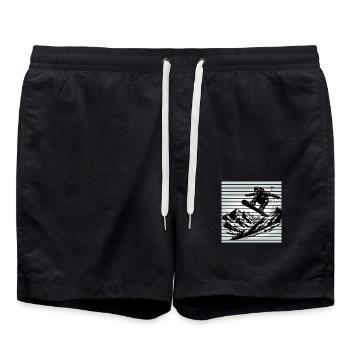 Snowboarder - Badeshorts - Schwarz - Vorne - AI Model Male 185 light (185cm)