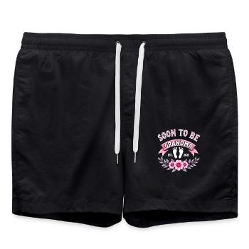soon to be grandma, 2025 - Badeshorts - Schwarz - Vorne - AI Model Male 185 light (185cm)