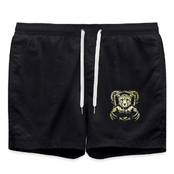 Boxer guépard - Short de bain - noir - Devant - AI Model Male 185 light (185cm)