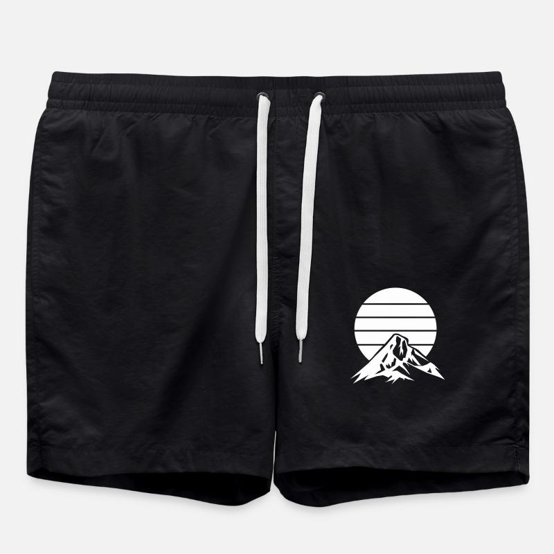 mountains mountains - Swim Trunks - black