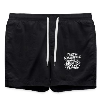 Wachstum durch innere Ruhe - Badeshorts - Schwarz - Vorne - AI Model Male 185 light (185cm)
